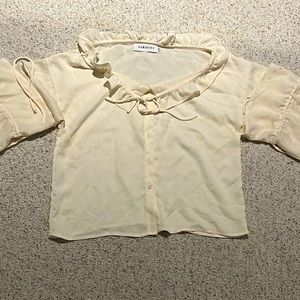SARAVIVI WOMENS BLOUSE OFF WHITE IN COLOR SIZE SMALL. VINTAGE VINTAGE VINTAGE